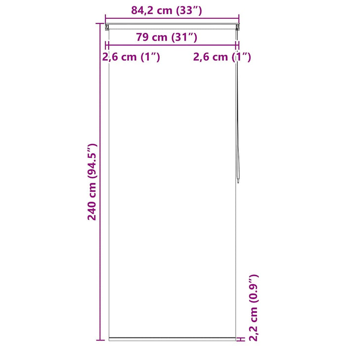 Jaluzea roletă de duș 80x240 cm Model pătrate - WALTI WALTI