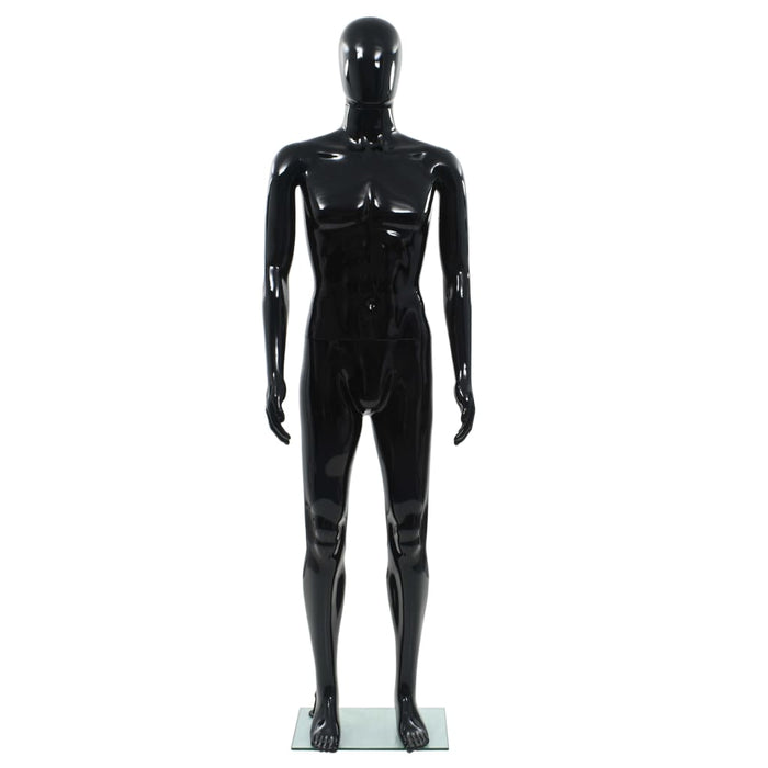 Corp manechin masculin, suport din sticlă, negru lucios, 185 cm - WALTI WALTI