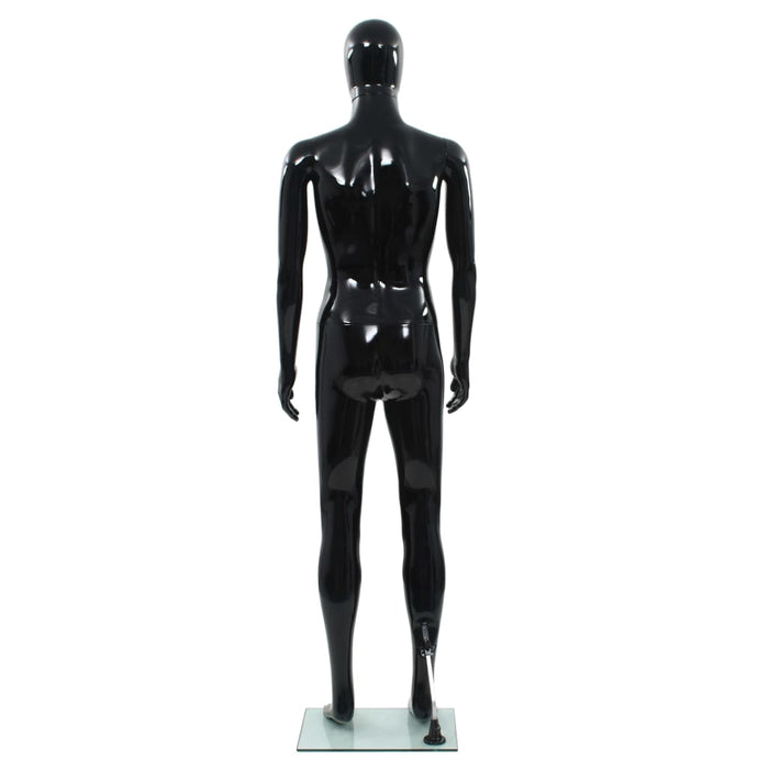 Corp manechin masculin, suport din sticlă, negru lucios, 185 cm - WALTI WALTI