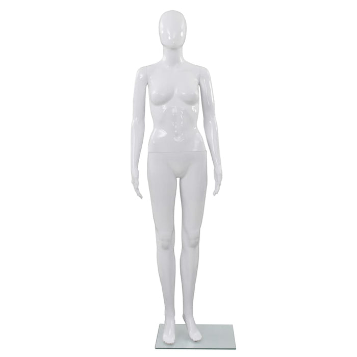 Corp manechin feminin, cu suport din sticlă, alb lucios, 175 cm - WALTI WALTI