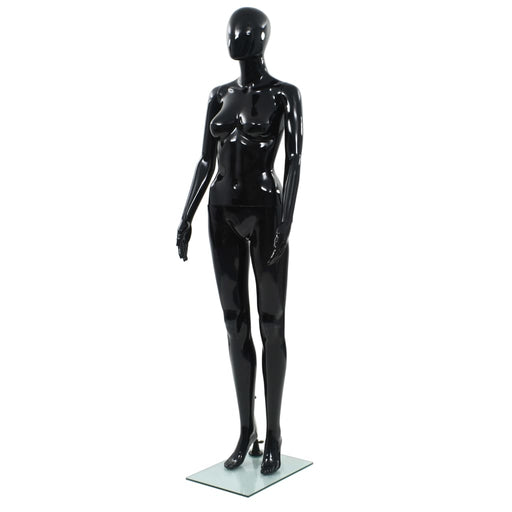 Corp manechin feminin, suport din sticlă, negru lucios, 175 cm - WALTI WALTI