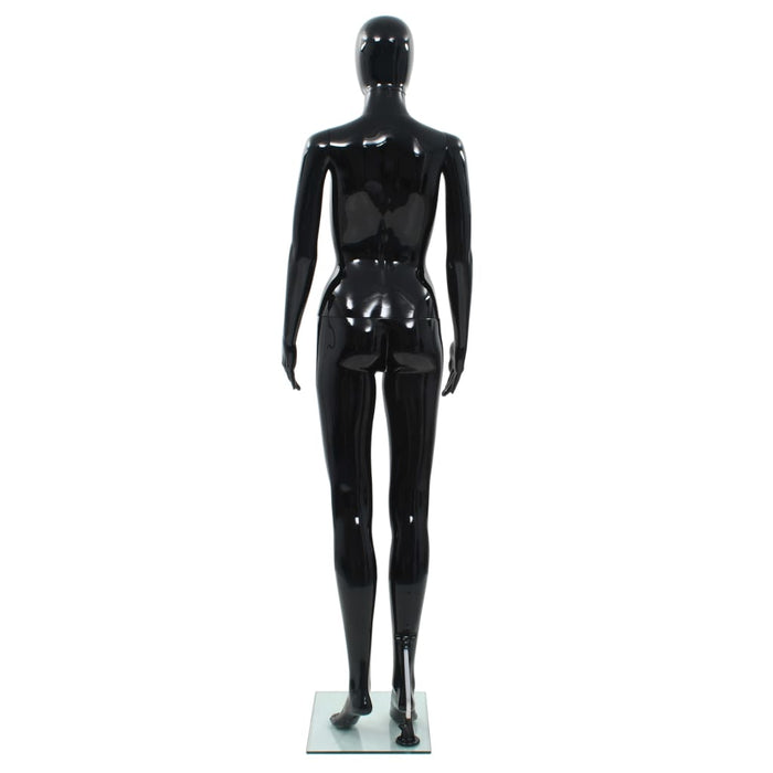 Corp manechin feminin, suport din sticlă, negru lucios, 175 cm - WALTI WALTI