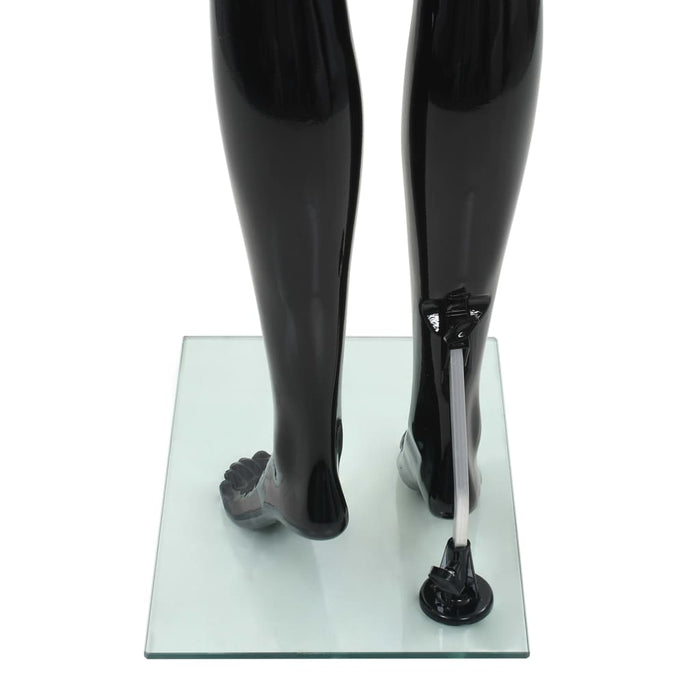 Corp manechin feminin, suport din sticlă, negru lucios, 175 cm - WALTI WALTI