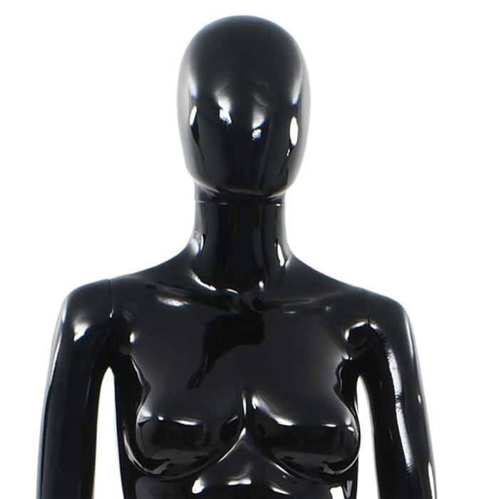 Corp manechin feminin, suport din sticlă, negru lucios, 175 cm - WALTI WALTI