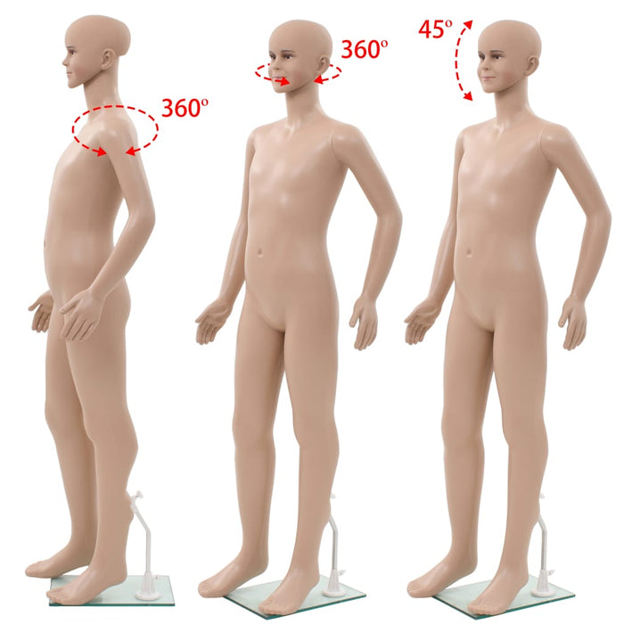 Corp manechin copil, cu bază din sticlă, bej, 140 cm - WALTI WALTI