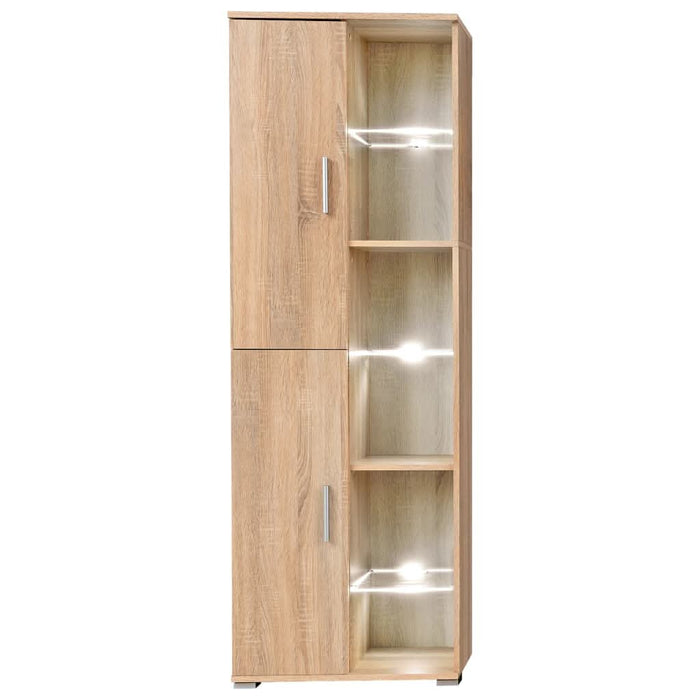 Mobilă de perete cu spațiu TV, iluminare LED, stejar sonoma - WALTI WALTI