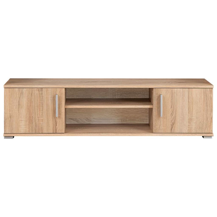 Mobilă de perete cu spațiu TV, iluminare LED, stejar sonoma - WALTI WALTI