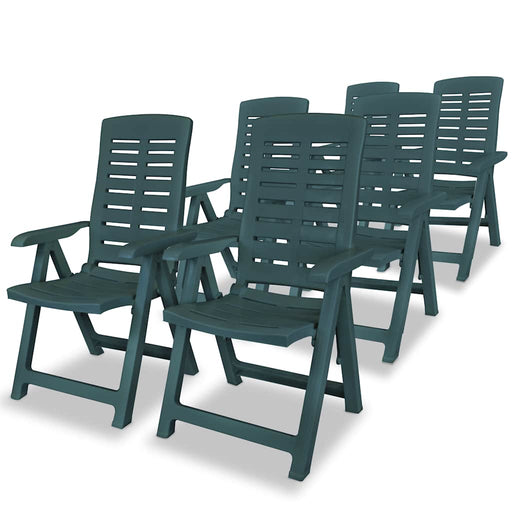 Scaune grădină rabatabile, 6 buc., verde, plastic - WALTI WALTI