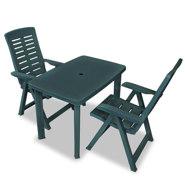Set mobilier bistro, 3 piese, verde, plastic - WALTI WALTI