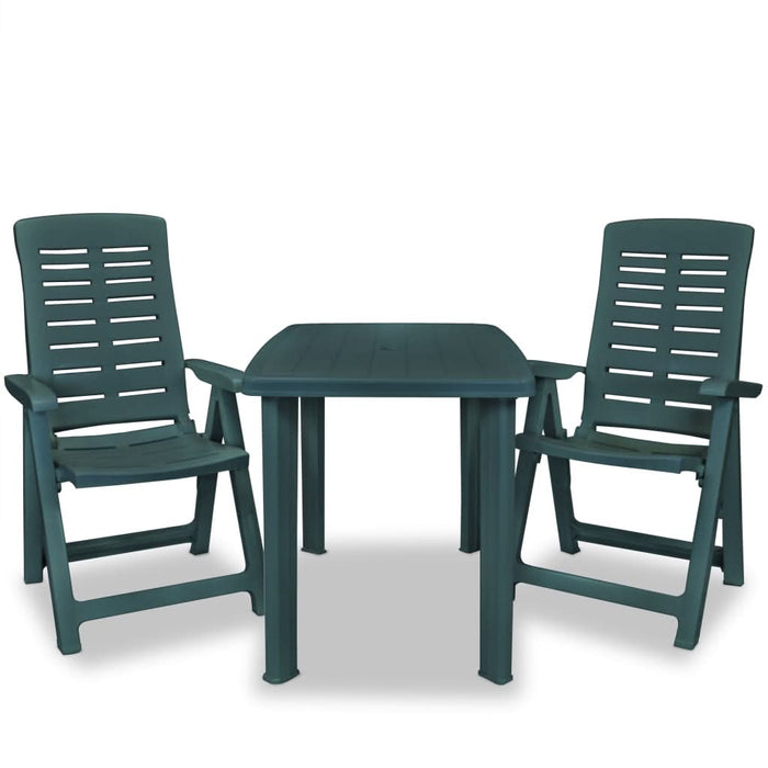 Set mobilier bistro, 3 piese, verde, plastic - WALTI WALTI