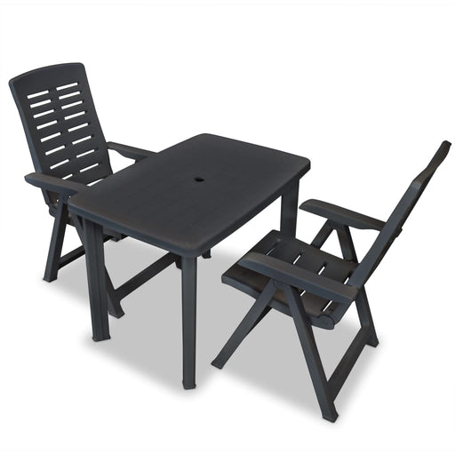 Set mobilier bistro, 3 piese, antracit, plastic - WALTI WALTI