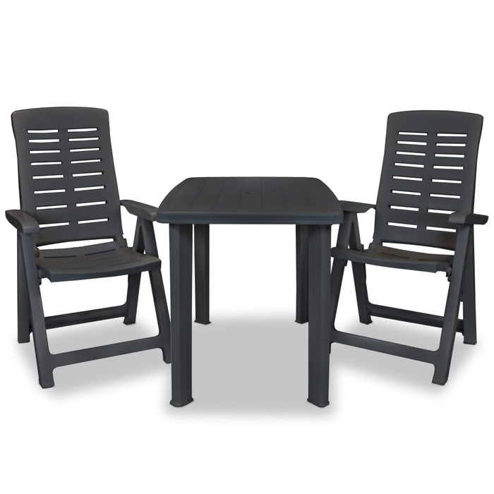 Set mobilier bistro, 3 piese, antracit, plastic - WALTI WALTI