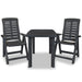Set mobilier bistro, 3 piese, antracit, plastic - WALTI WALTI
