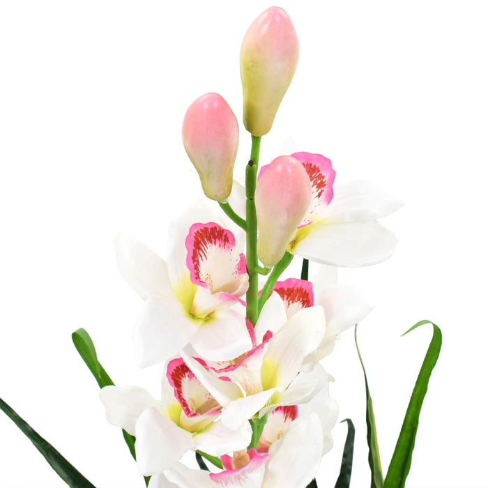 Plantă artificială Orhidee Cymbidium cu ghiveci 100 cm verde - WALTI WALTI