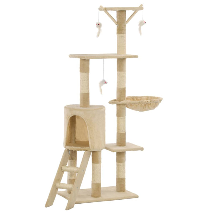 Ansamblu pisici cu stâlpi din funie de sisal, 138 cm, bej - WALTI WALTI