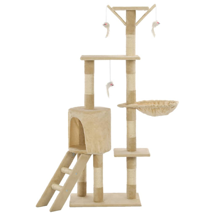 Ansamblu pisici cu stâlpi din funie de sisal, 138 cm, bej - WALTI WALTI