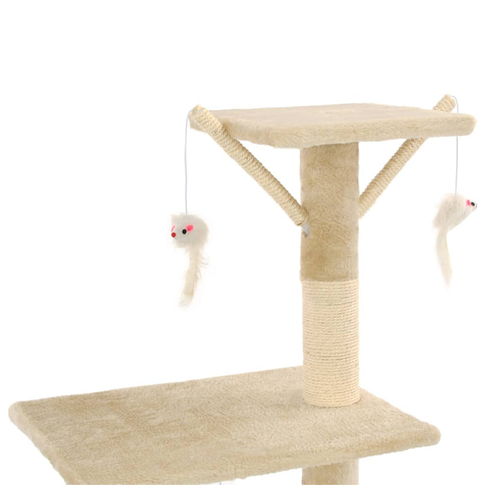 Ansamblu pisici cu stâlpi din funie de sisal, 138 cm, bej - WALTI WALTI