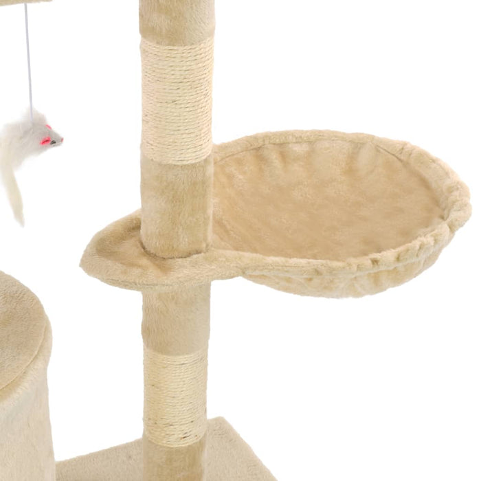Ansamblu pisici cu stâlpi din funie de sisal, 138 cm, bej - WALTI WALTI