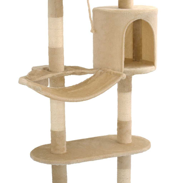 Ansamblu pisici, stâlpi sisal, montare perete, 194 cm, bej - WALTI WALTI