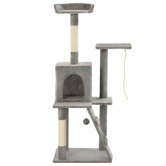 Ansamblu pisici, stâlpi cu funie de sisal, 120 cm, gri - WALTI WALTI