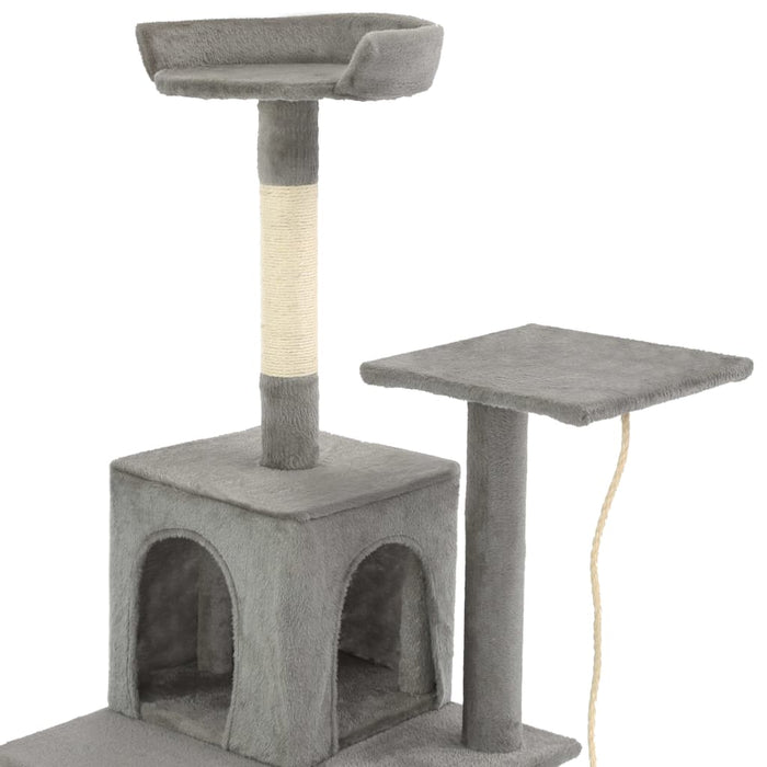 Ansamblu pisici, stâlpi cu funie de sisal, 120 cm, gri - WALTI WALTI