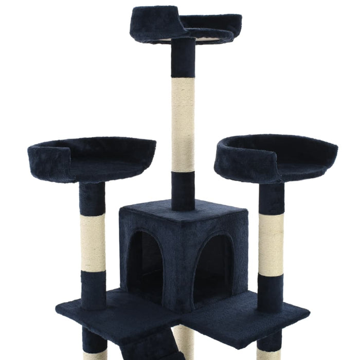 Ansamblu pentru pisici cu stâlpi funie sisal, 170 cm, albastru - WALTI WALTI