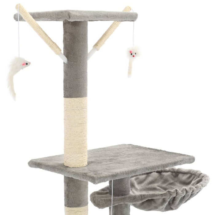 Ansamblu pentru pisici, stâlpi din funie sisal, 230-250 cm, gri - WALTI WALTI