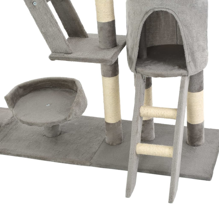 Ansamblu pentru pisici, stâlpi din funie sisal, 230-250 cm, gri - WALTI WALTI