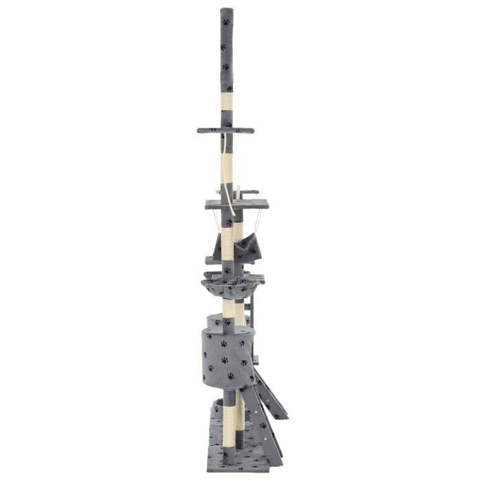 Ansamblu pisici cu funie sisal, 230-250cm, imprimeu lăbuțe, gri - WALTI WALTI