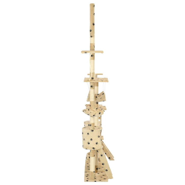 Ansamblu pisici cu funie sisal, 230-250 cm imprimeu lăbuțe, bej - WALTI WALTI
