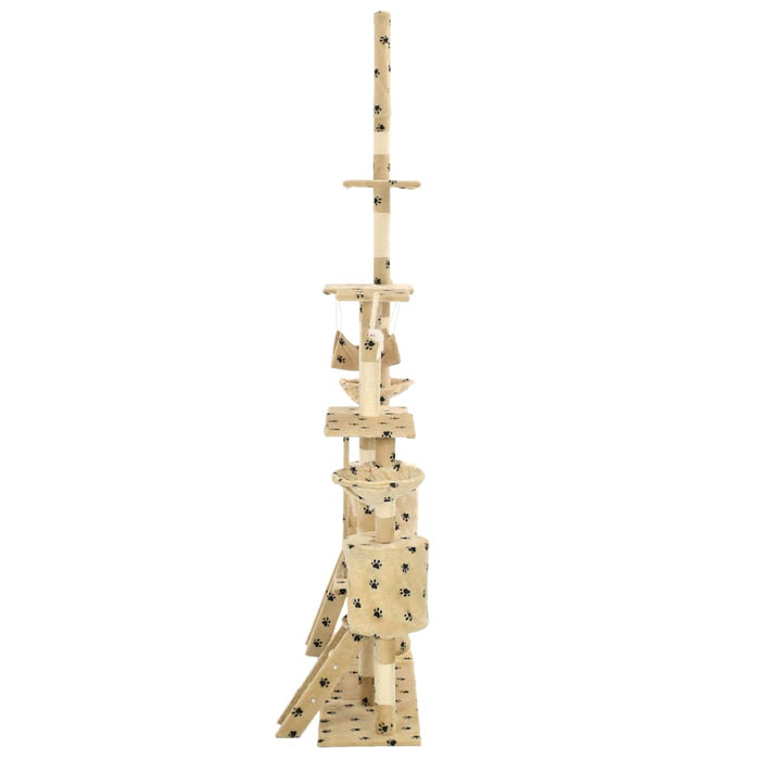Ansamblu pisici cu funie sisal, 230-250 cm imprimeu lăbuțe, bej - WALTI WALTI