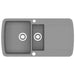 Chiuvetă de bucătărie din granit cu două cuve, gri - WALTI WALTI