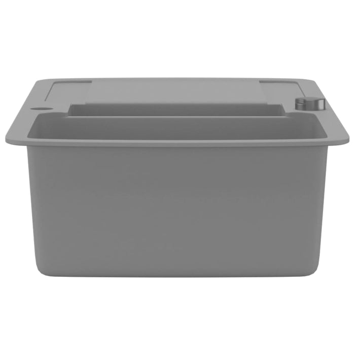 Chiuvetă de bucătărie din granit cu două cuve, gri - WALTI WALTI