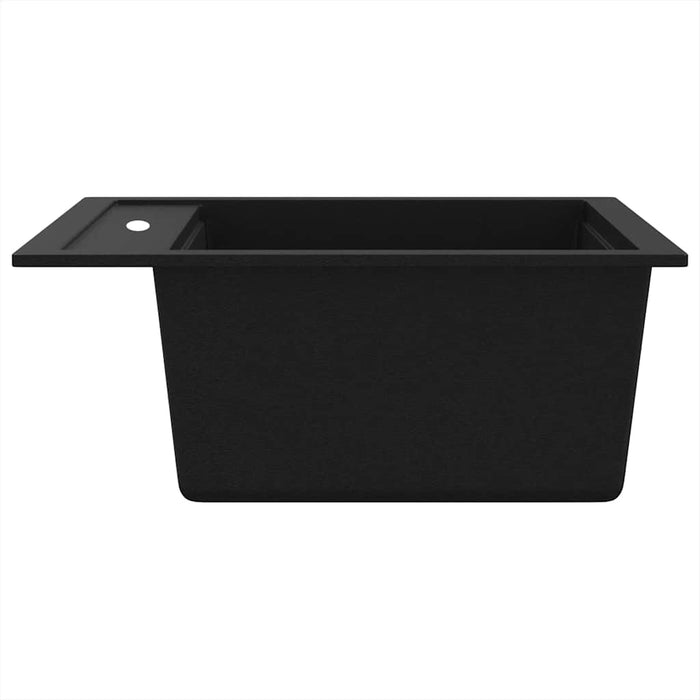 Chiuvetă de bucătărie din granit cu o cuvă, negru WALTI