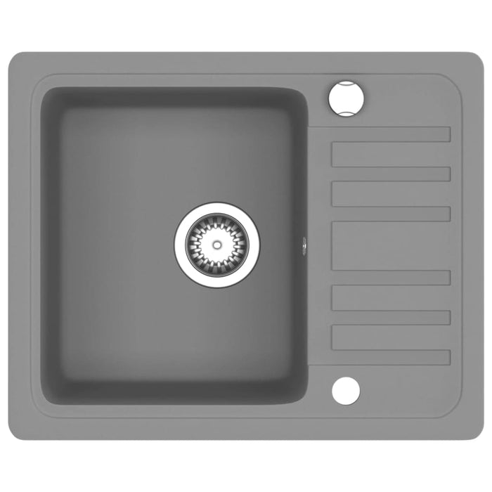 Chiuvetă de bucătărie din granit cu o cuvă, gri - WALTI WALTI