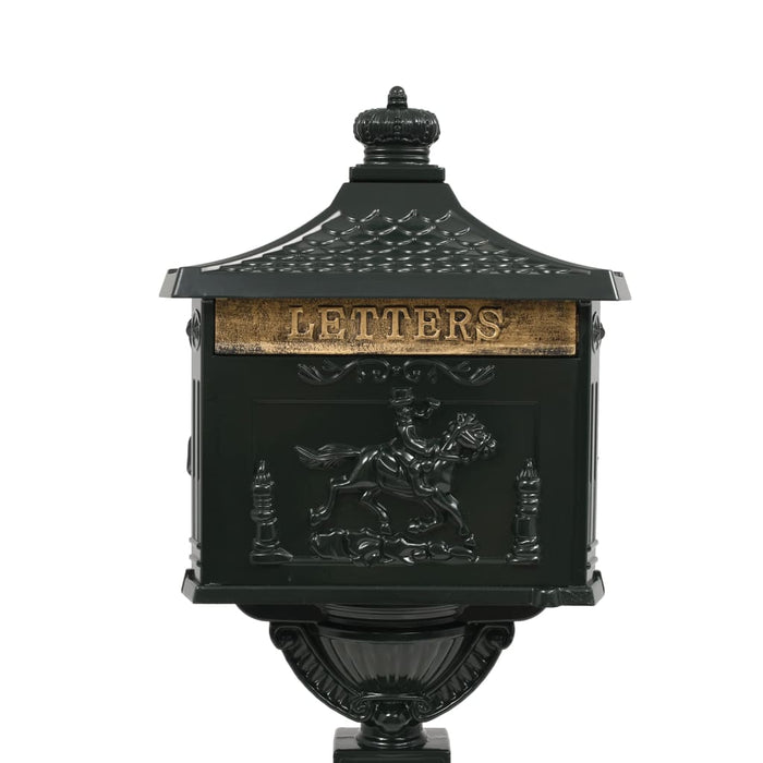 Cutie poștală cu picior, aluminiu, vintage, inoxidabil, verde - WALTI WALTI