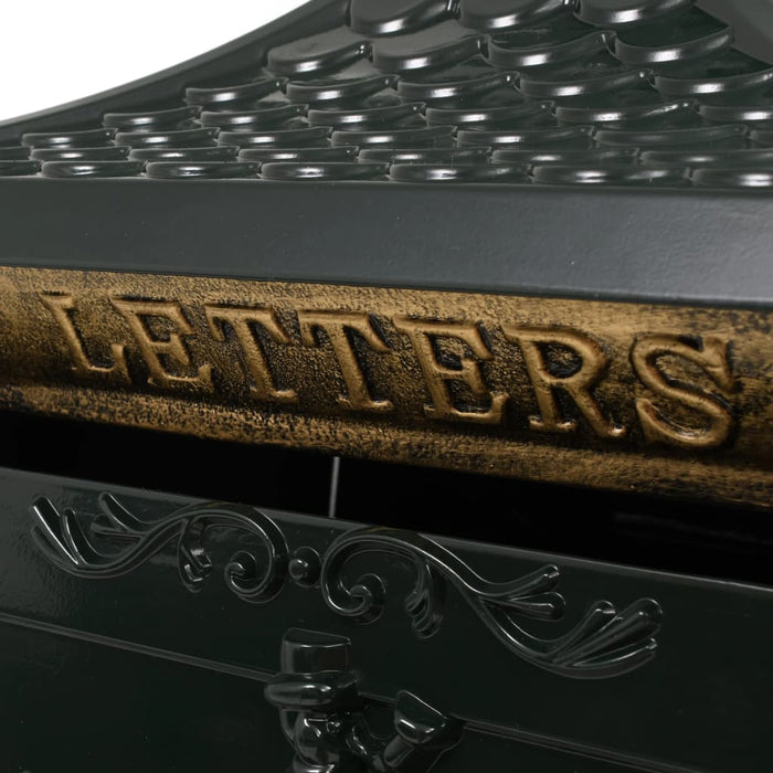 Cutie poștală cu picior, aluminiu, vintage, inoxidabil, verde - WALTI WALTI