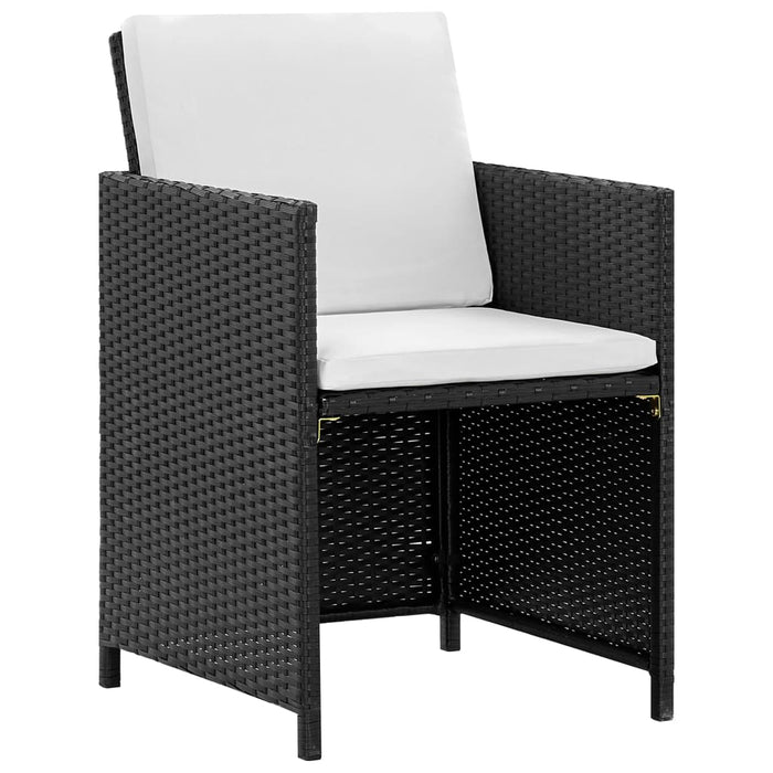 Set mobilier de exterior cu perne, 5 piese, negru, poliratan - WALTI WALTI