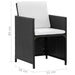 Set mobilier de exterior cu perne, 5 piese, negru, poliratan - WALTI WALTI