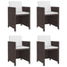Set mobilier de exterior cu perne, 5 piese, maro, poliratan - WALTI WALTI