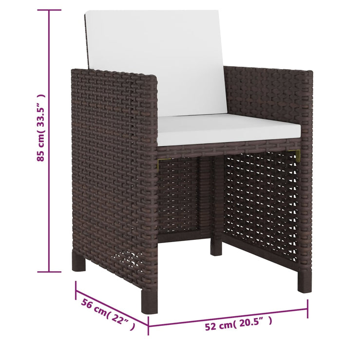 Set mobilier de exterior cu perne, 5 piese, maro, poliratan - WALTI WALTI