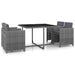 Set mobilier de exterior cu perne, 5 piese, gri, poliratan - WALTI WALTI