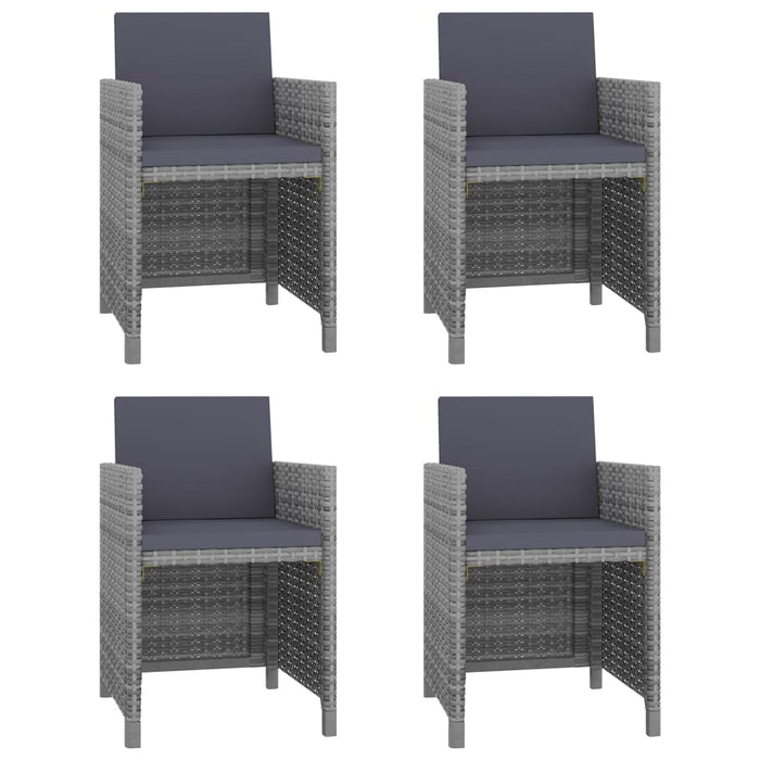Set mobilier de exterior cu perne, 5 piese, gri, poliratan - WALTI WALTI