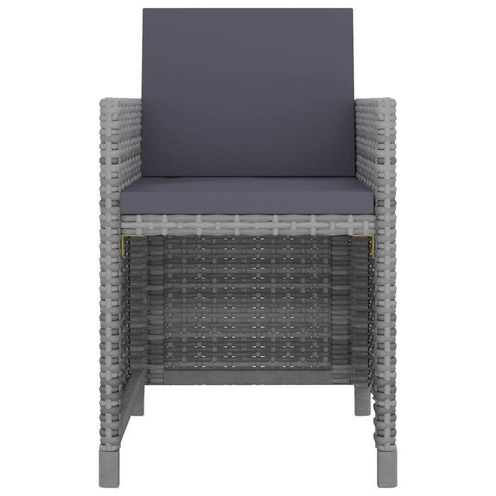 Set mobilier de exterior cu perne, 5 piese, gri, poliratan - WALTI WALTI