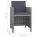 Set mobilier de exterior cu perne, 5 piese, gri, poliratan - WALTI WALTI
