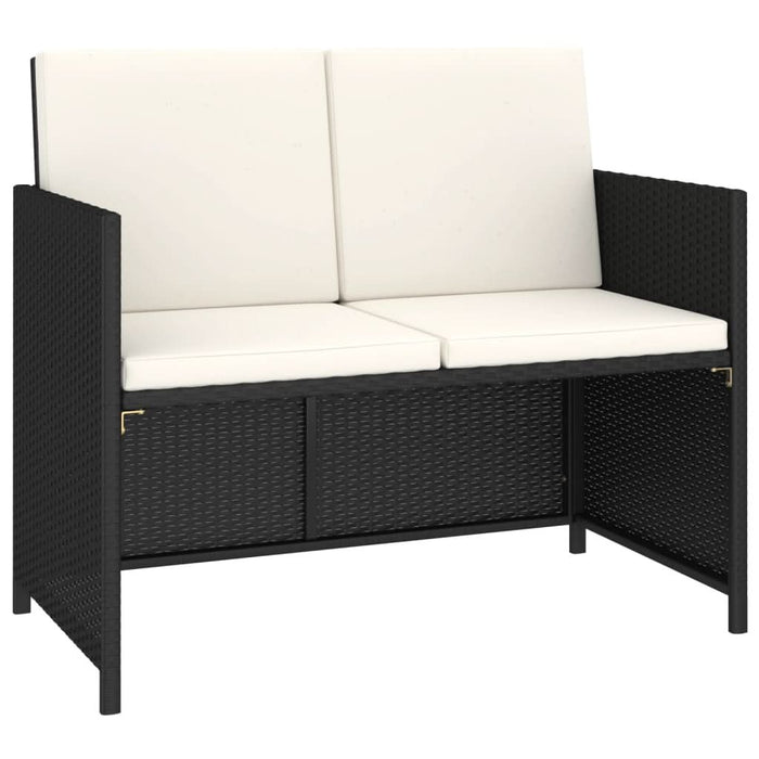 Set mobilier de exterior cu perne, 6 piese, negru, poliratan - WALTI WALTI