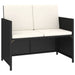 Set mobilier de exterior cu perne, 6 piese, negru, poliratan - WALTI WALTI