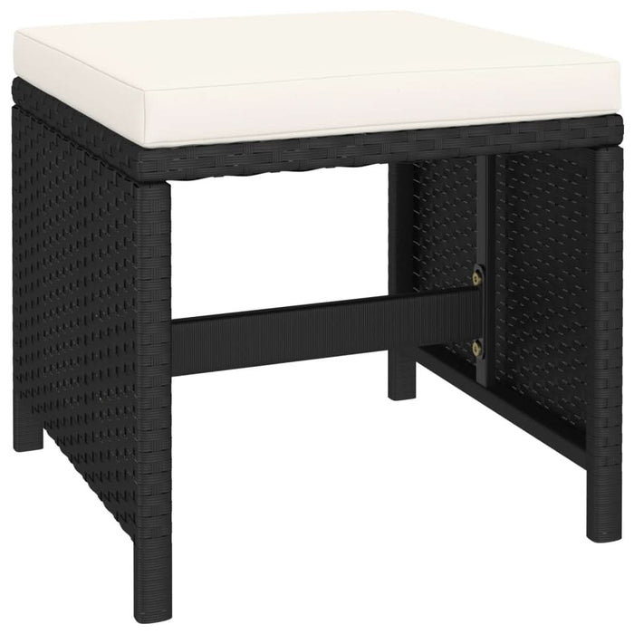 Set mobilier de exterior cu perne, 6 piese, negru, poliratan - WALTI WALTI