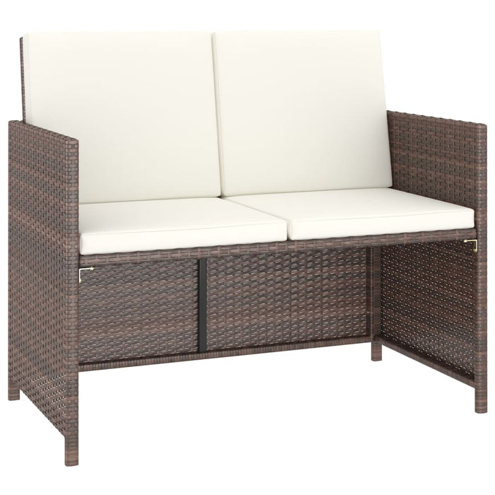 Set mobilier de exterior cu perne, 6 piese, maro, poliratan - WALTI WALTI