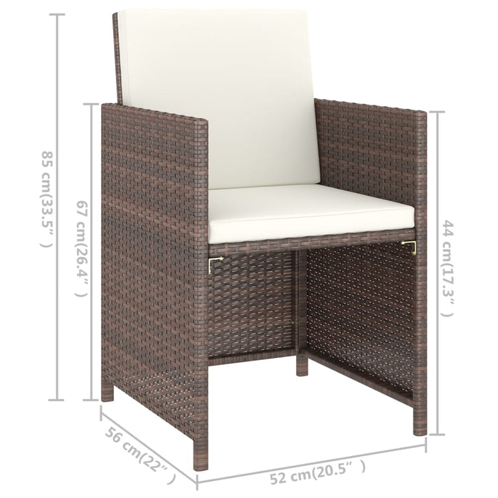 Set mobilier de exterior cu perne, 6 piese, maro, poliratan - WALTI WALTI